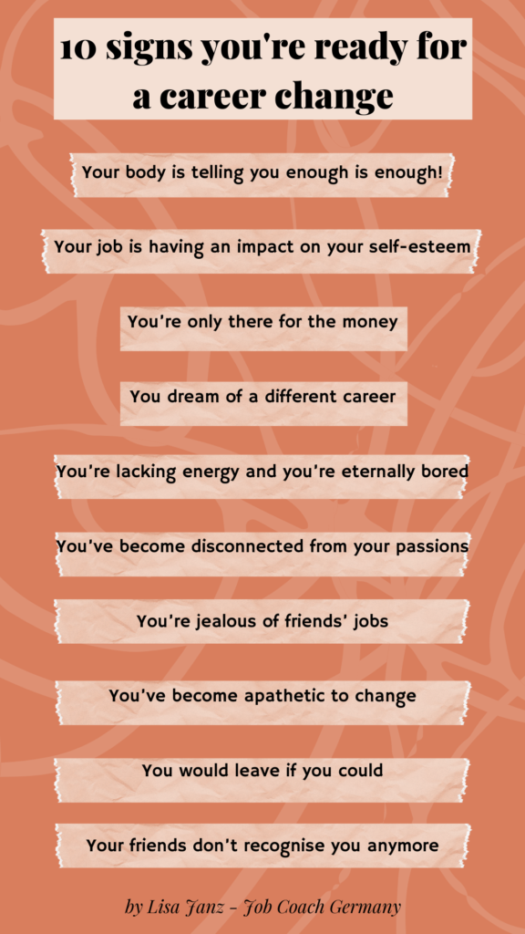 Lisa Janz Job Coach Germany - Adventures of Steffi - How to find a job in Germany - 10 signs you need to change your career.